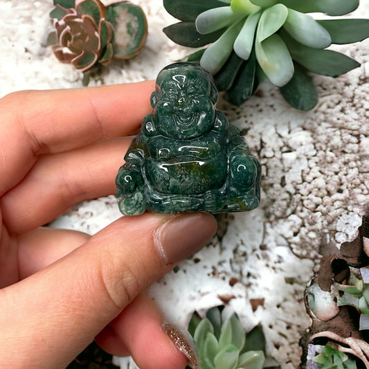 Moss Agate Buddha